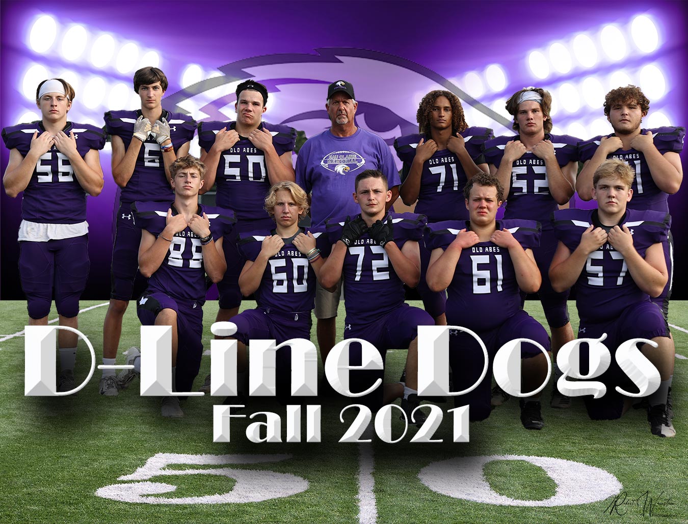 Memorial Football Defense Line players aka D Line Dogs